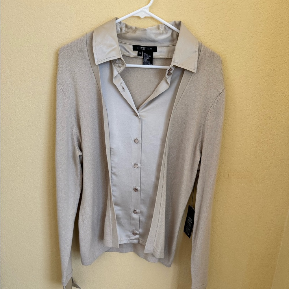 Etcetera Beige Cardigan Sweater